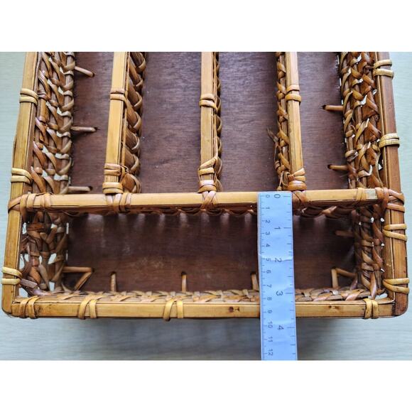 UTENSIL ORGANIZER-Large-Bamboo Woven-5 Sections-Natural Wood Color-Countertop - Picture 14 of 16